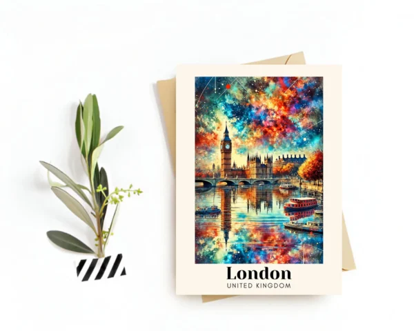 London, United Kingdom Travel Card, HD Wall Art – Big Ben Print, The Perfect Travel Souvenir or Gift for Travelers