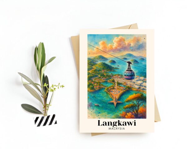 Langkawi, Malaysia Travel Postcard – Greeting Card – Tropical Landscape & Island Scenery, Digital Download – Souvenir or Gift for Travelers