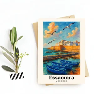 Essaouira, Morocco Travel Postcard – Greeting Card – Medina & Coastal Architecture, Digital Download – Souvenir or Gift for Travelers