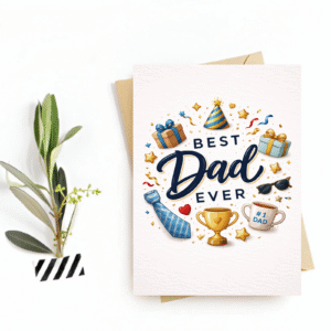 Father's Day Card - "Best Dad Ever" Postcard