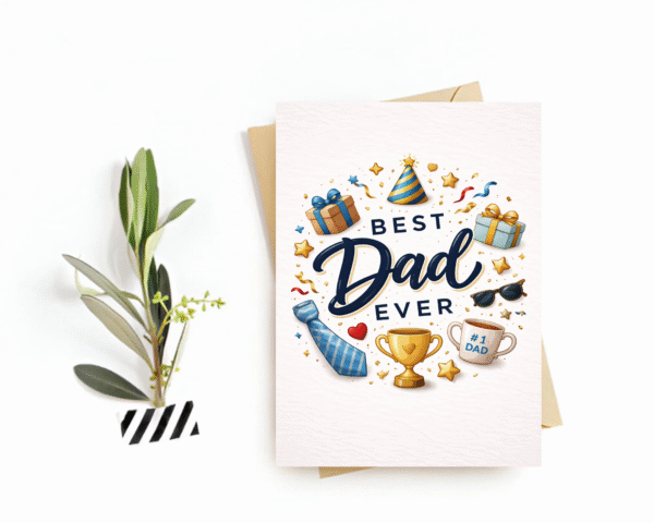 Father's Day Card - "Best Dad Ever" Postcard